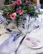 Tranquil lilac table setting