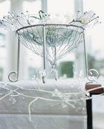 Contemporary beaded stand and glass bowl Contemporary beaded stand and glass bowl